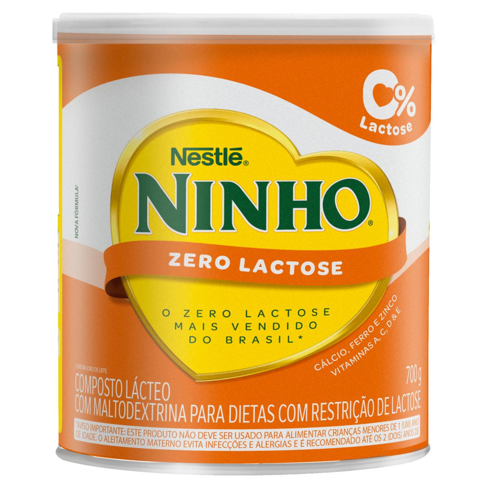ミルク C Composto Lácteo Ninho 700g - Zero Lactose - Lata | Condor