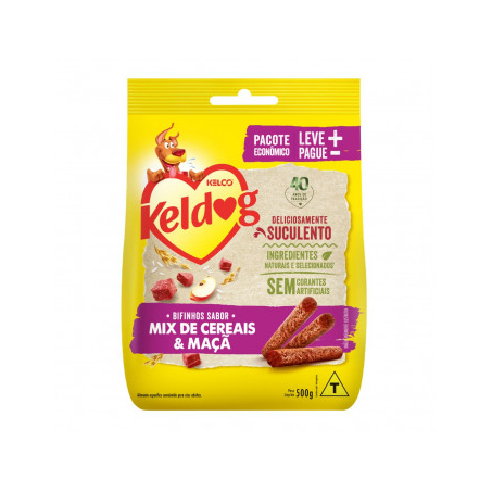 ALIMENTO PARA CÃO KELDOG BIFINHOS MIX CERAIS/MAÇÃ 500G