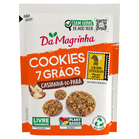 Biscoito Da Magrinha 100g - Cookies 7 Grãos - Castanha-do-pará
