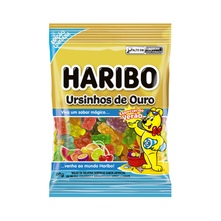 BALA GELATINA HARIBO URSINHOS VERÃO 80G