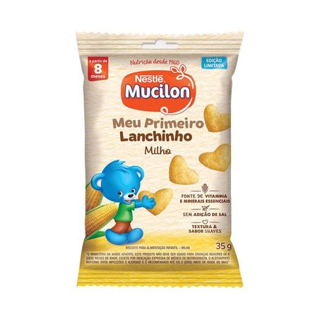 Biscoito Nestlé Mucilon Lanchinho Integral Milho Pacote 35g 
 