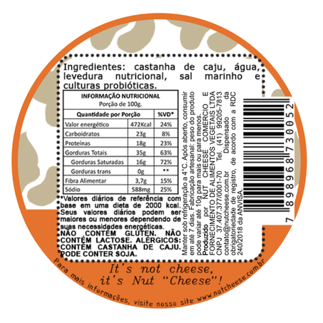 QUEIJO VEG MEIA CURA TRADICIONAL 130G - NUTCHEESE 360-1