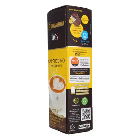 Café 3 Corações Cappuccino Doce Leite Caixa 10 Cápsulas 110G 360-24