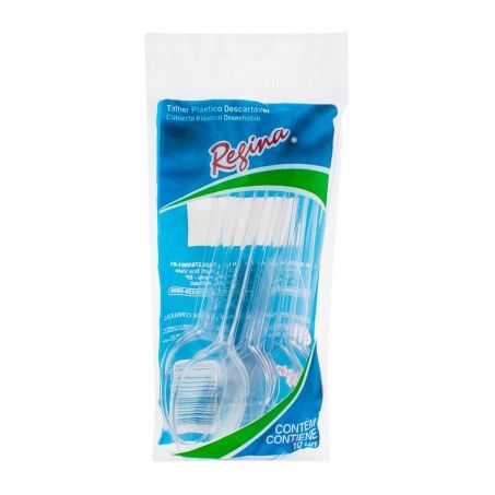 Colher plastica regina cristal c/10