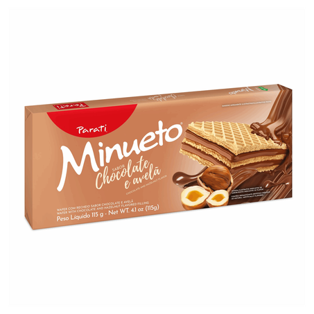 Wafer minueto 81g chocolate com avelã