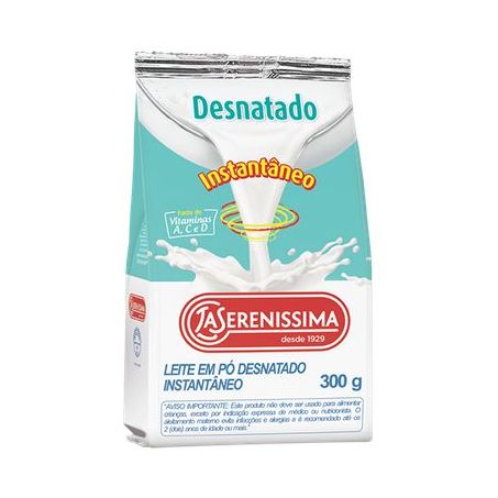 Leite em Pó Desnatado La Sereníssima Embalagem 300G