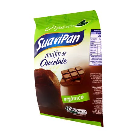 Bolinho Muffin Orgânico Chocolate Suavipan Embalagem 40G