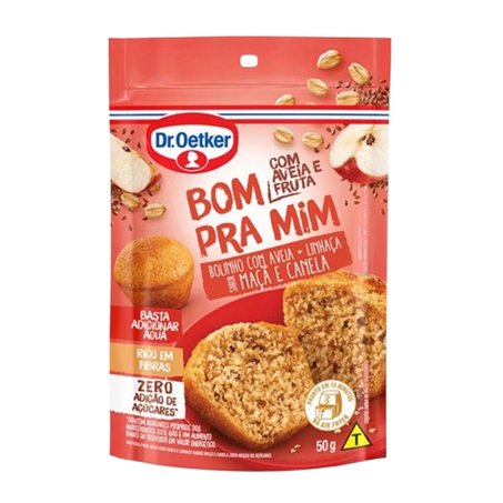 Mistura para Bolo Dr. Oetker 50g - Zero Açúcar - Maçã/ Aveia/ Linhaça