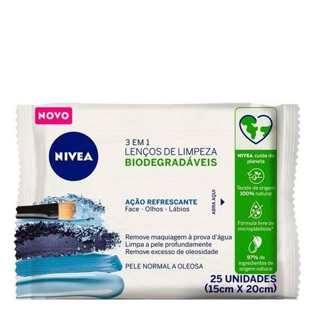Lencos umed nivea 3em1 pele seca 25un