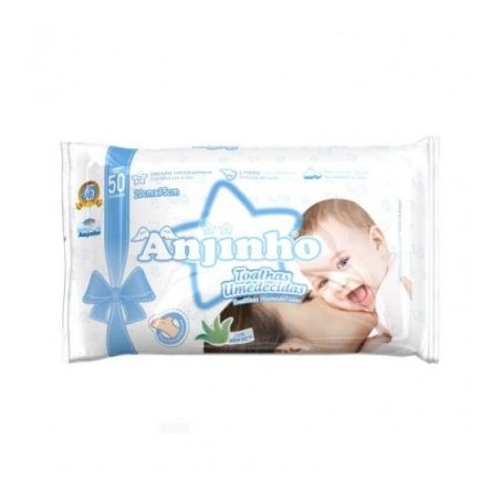 Lenço umedecido anjinho azul 50un