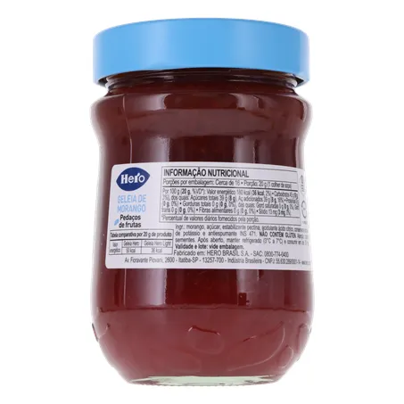 GELEIA HERO LIGHT MORANGO VIDRO 320G 360-16