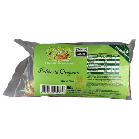 BISCOITOS  PALITOS OREGANO 80G - REALCE DO SABOR