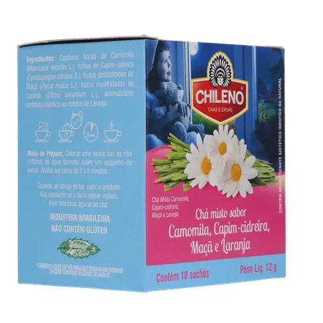 Chá Misto Chileno Camomila, Capim-Cidreira, Maçã e Laranja Sachê 1.2gr - Caixa com 10un - 12gr 360-31