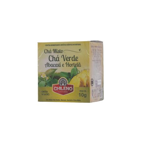 Chá Misto Chileno Chá Verde, Abacaxi, Hortelã e Erva-Mate Caixa com 10un - 10gr 360-4