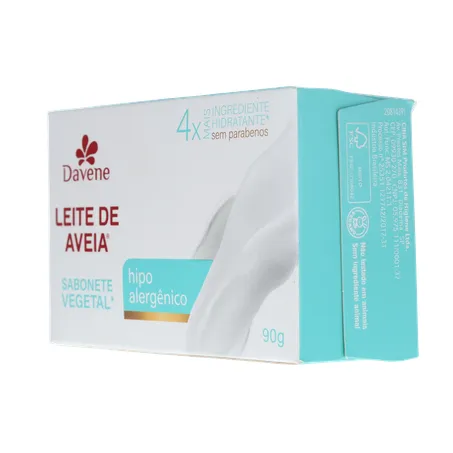 Sabonete Barra Vegetal Davene sem Perfume Leite de Aveia Clássico Caixa 90gr 360-23