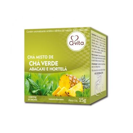 CHA QVITA CHA VERDE/ABACAXI/HORTELA PREMI 15G C/10