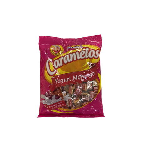 BALAS CARAMELO YOGURT MORANGO SIMONETTO 500 G     