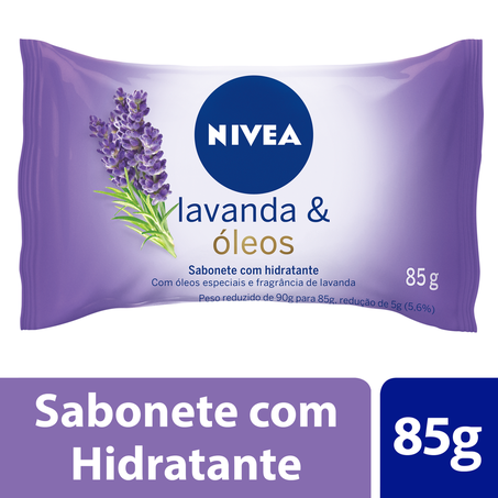 Sabonete Barra Hidratante Lavanda & Óleos Nivea Flow Pack 85g 360-3