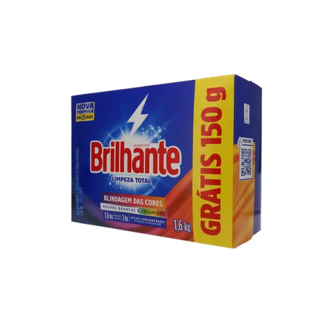 LAVA ROUPA PÓ BRILHANTE LIMPEZA TOTAL LEVE 1,6KG PAGUE 1,450KG 360-3