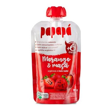 Papinha orgânica morango/maçã papapá 100g