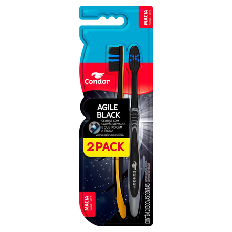 Escova Dental Condor Com 2 Unidades - Agile Black