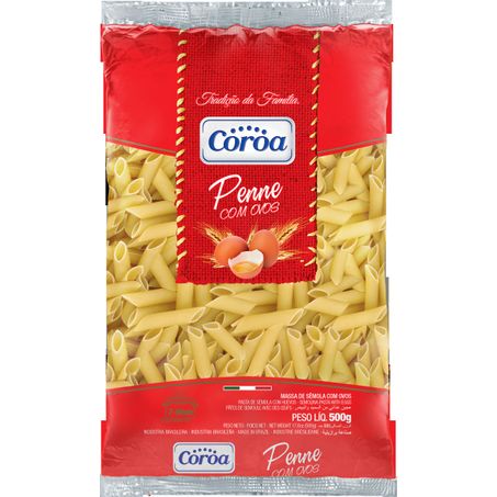 Massa coroa c/ovos 500g penne