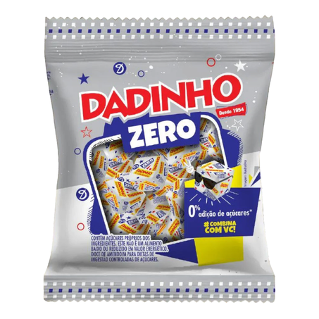 Bala Dadinho Amendoim Zero Açúcar Embalagem 90G