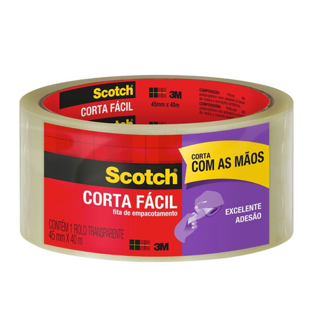 Fita Adesivo 3M Corta Fácil Transparante com 1
