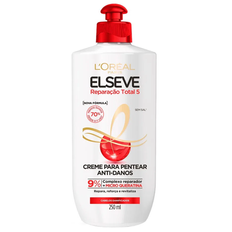 Creme pentear elseve 250ml reparacao tot5 danificados