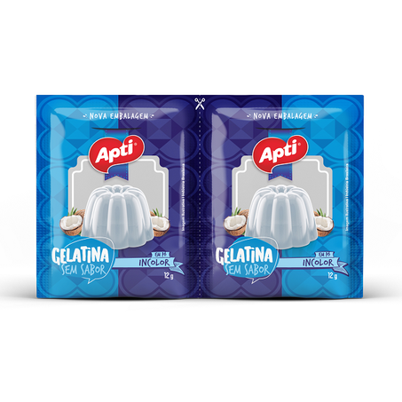 Gelatina em Pó Apti Sem Sabor Incolor Embalagem 24G