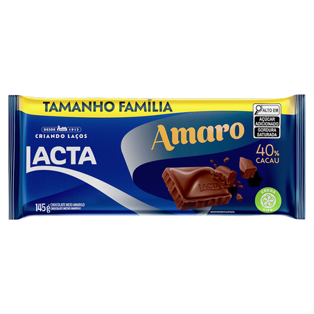 Chocolate Lacta Amargo Pacote 145g 