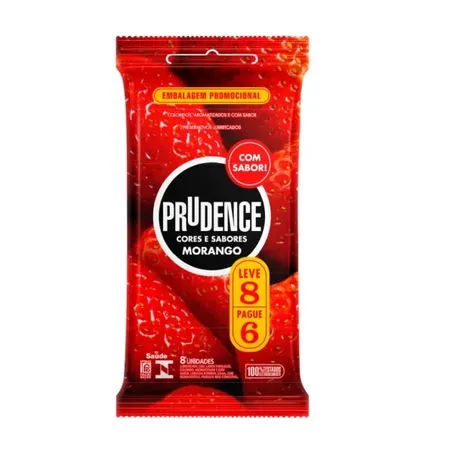 PRESERVATIVO MORANGO PRUDENCE LV8 PG6             