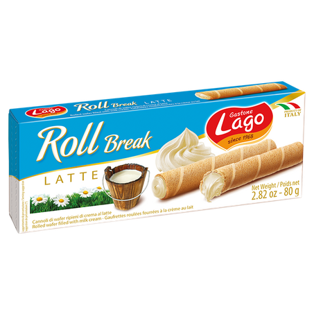 Waffer roll lago leite 80g