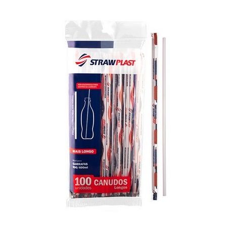CANUDO LONGO 5MM STRAWPLAST C/100