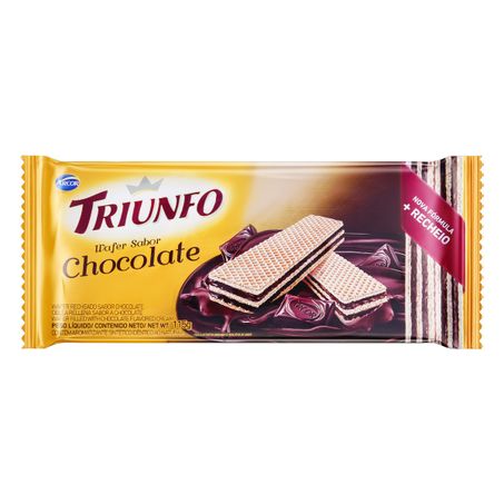 BISCOITO WAFER RECHEIO CHOCOLATE ARCOR TRIUNFO