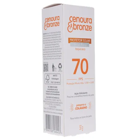 Protetor solar facial cenoura e bronze fps 70 50g 360-32