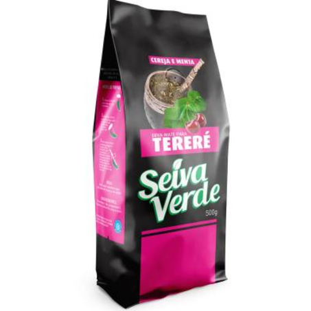 Erva mate terere seiva verde cereja e menta s/açúcar 500g