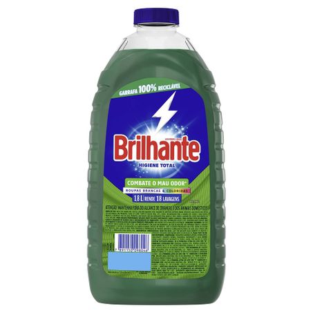 LAVA-ROUPAS LÍQUIDO BRILHANTE HIGIENE TOTAL 1,8L
