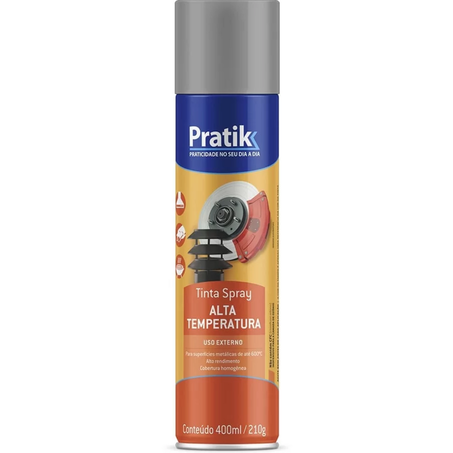 Tinta spray pratik aluminio alta temperatura 400ml
