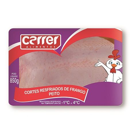 Peito de frango resfriado com pele carrer bandeja 850g