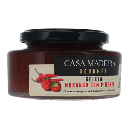 Geleia de Morango com Pimenta Casa Madeira Gourmet Pote de Vidro 240gr 360-33