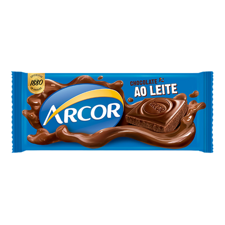 Choc barra arcor ao leite 80g