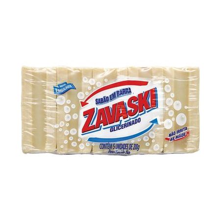 SABÃO ZAVASKI GLICERINADO 200GR COM 5 UNIDADE 