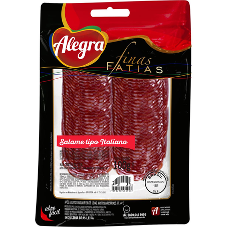 Salame Alegra 100g - Italiano - Fatiado