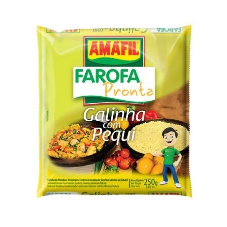 FAROFA AMAFIL MANDIOCA PRONTA GALINHA C/PEQUI 250G
