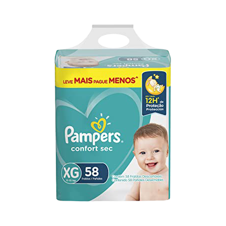 PAMPERS FRALDA CONFORTSEC XG 58UN