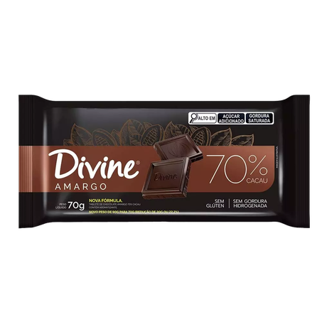 DIVINE BARRA CHOC AMARGO 70 CACAU 70G