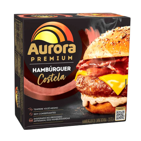 Hambúrguer Bovino Costela Aurora Premium 350g