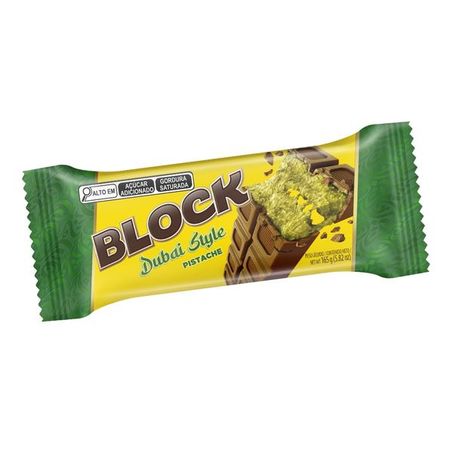 Chocolate leite dubai pistache block arcor 165g