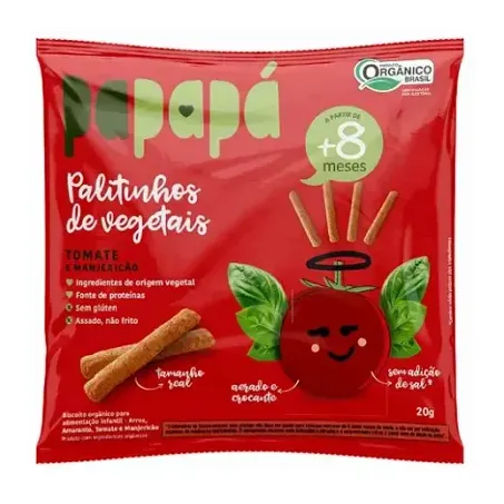 Biscoito infantil papapa organico tomate/manjericao 20g
